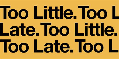 TOO LITTLE, TOO LATE definition: 1. not enough of something that should have been provided earlier: 2. not enough of something that…. Learn more. 